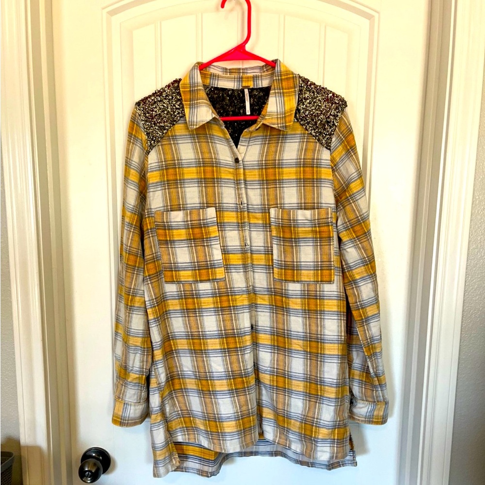 Yellow Plaid Long Sleeve Shirt